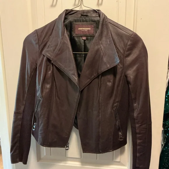 Johnston & Murphy Women's Plum Leather Jacket - Picture 2 of 7